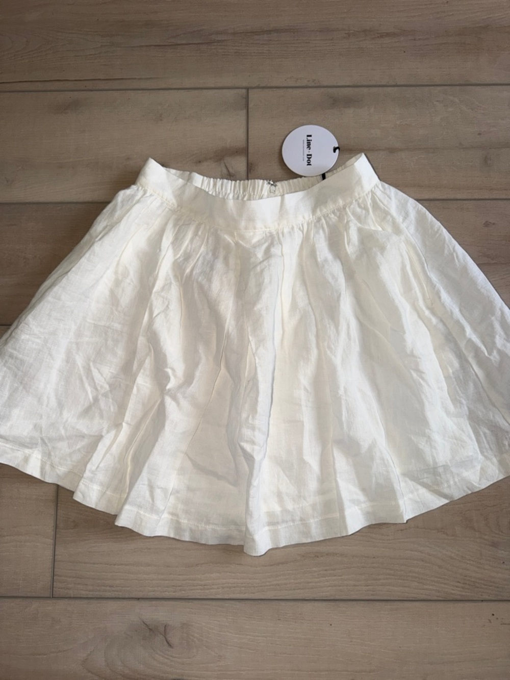 Line & Dot White 100% Linen Mini Skirt Womens Medium Spring Bohemian